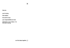 Inner cover of Book Decoy with the manifesto and the 'our first steps together' signature