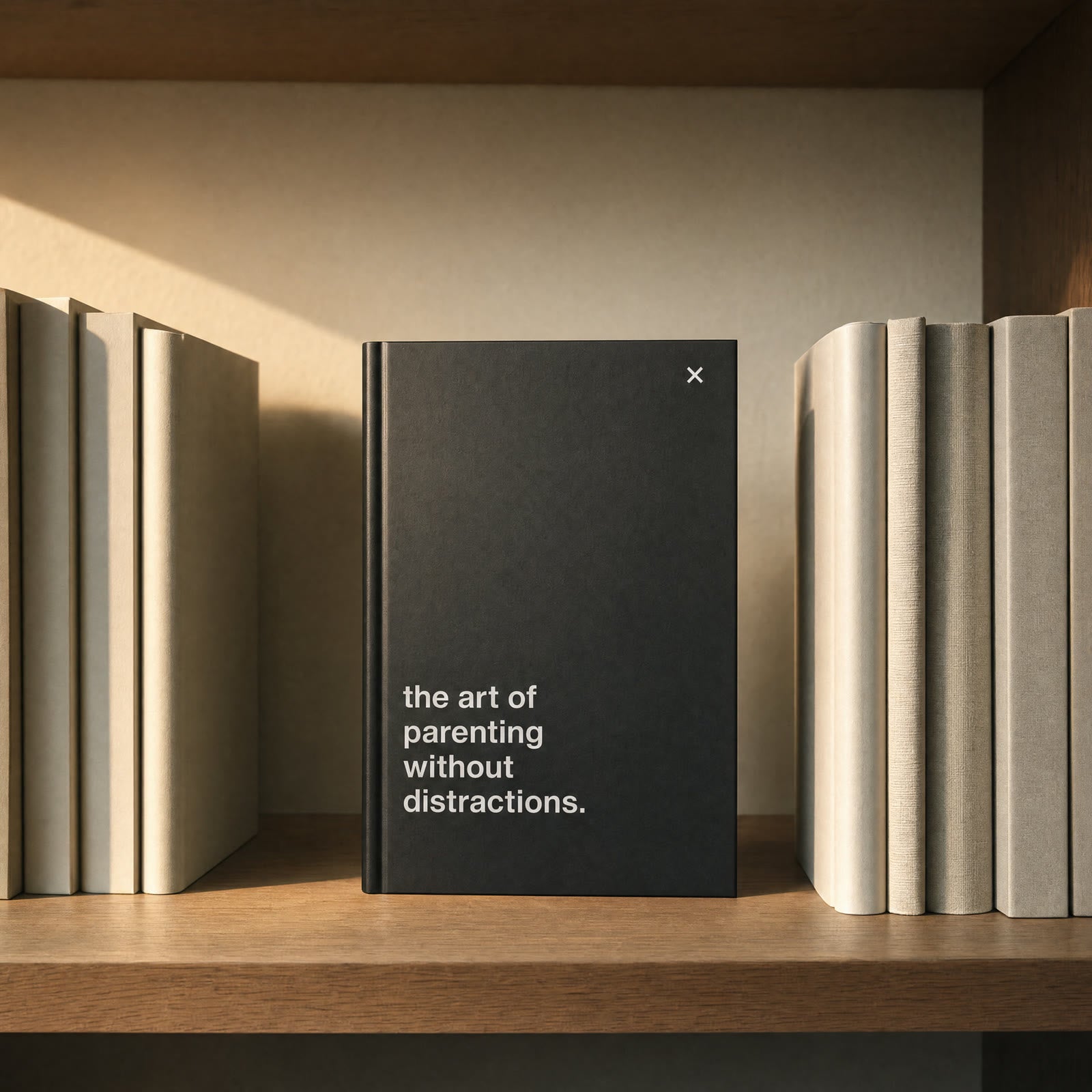 book decoy on a bookshelf between hardcover books